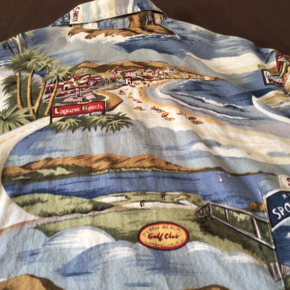 Liz Claiborne Lizwear Large So. Calif. Shirt Malibu, Santa Monica, Laguna Beach - Picture 5 of 12